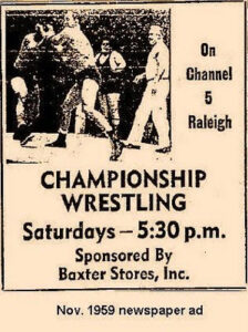 Championship Wrestling ad, 1959