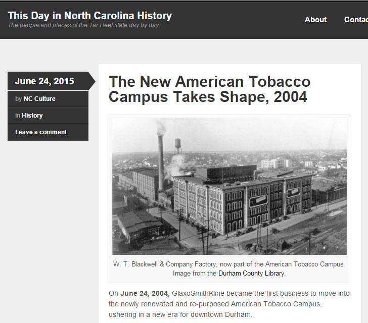 This Day in NC History