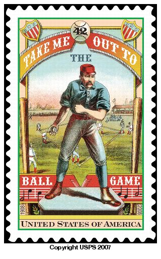 vintage baseball stamp