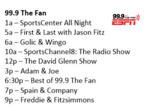 The New 99.9 The Fan Lineup