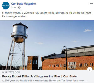 Rocky Mount Mills in Our State magazine