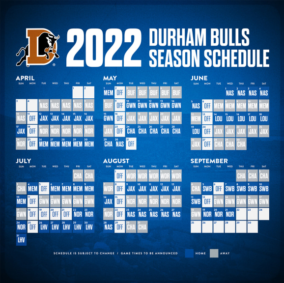 Durham Bulls 2022 Home Schedule