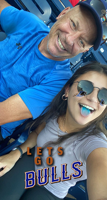 Kelly Teseny & her Dad at a Bulls game.