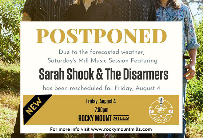 Sarah Shook Reschedule