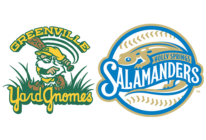 Greenville Yard Gnomes & Holly Springs Salamanders logos